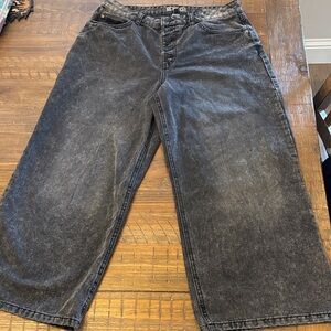 Rewash Super High Rise Black Washed Jeans